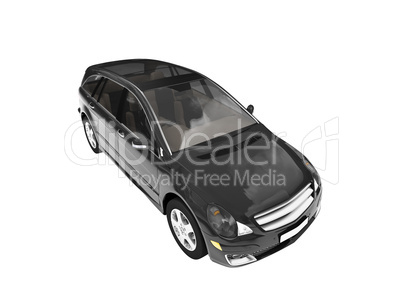 isolated black car front view 03