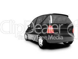 Isolated black car back view