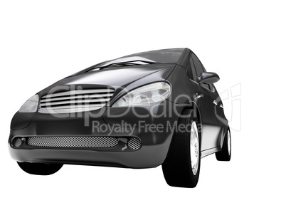 isolated black car front view 02