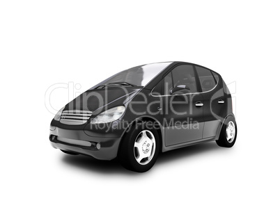 isolated black car front view 03