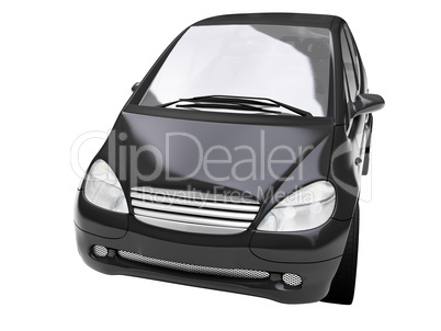 isolated black car front view 04