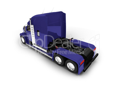 Monstertruck isolated blue back view