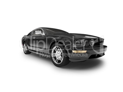 isolated black car front view 01