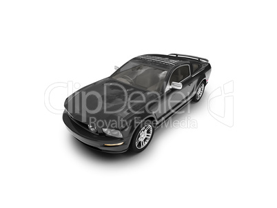 isolated black car front view 03