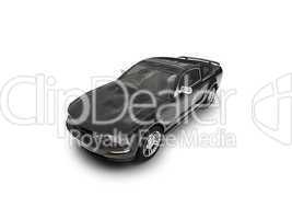 isolated black car front view 03