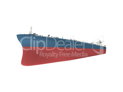 Oil tanker isolated over white