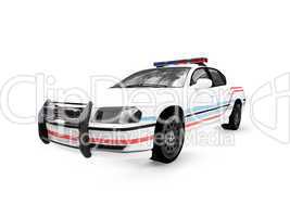 isolated police white car front view 01