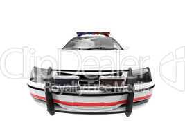isolated police white car front view 02