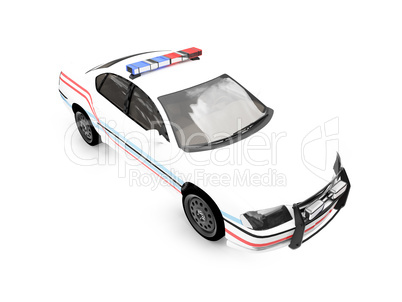 isolated police white car front view 03