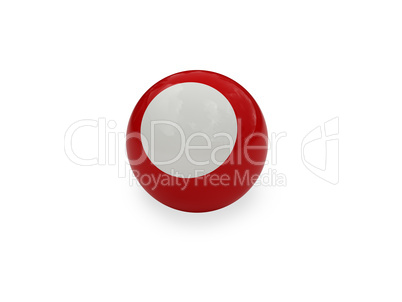 Pool ball white red isolated