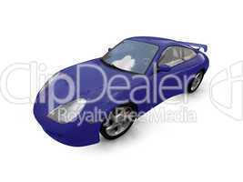 isolated blue super car front view 03
