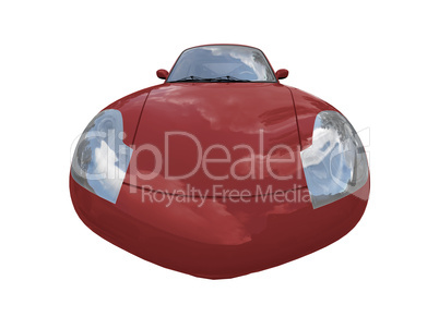 isolated red super car front view 04