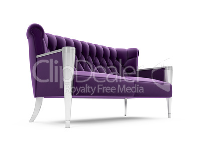 Purple sofa over white