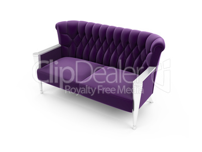 Purple sofa over white