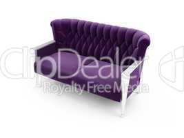 Purple sofa over white