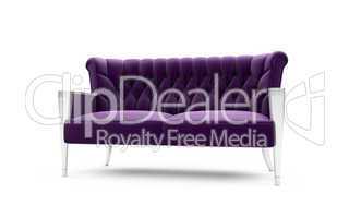 Purple sofa over white