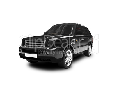 isolated black car front view 01