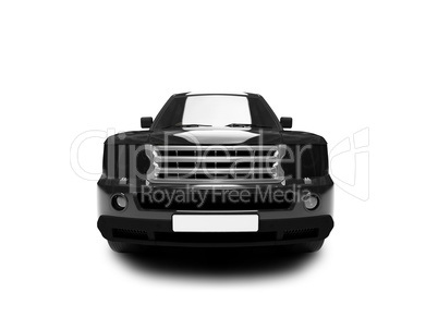 isolated black car front view 02