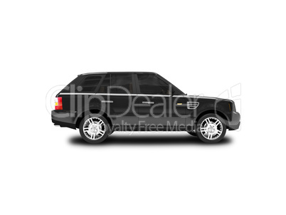 isolated black car side view