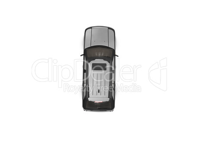 isolated black car top view