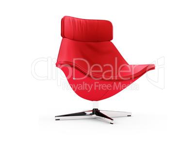 Red chair against white