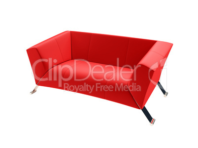 isolated red sofa