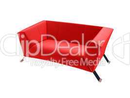 isolated red sofa