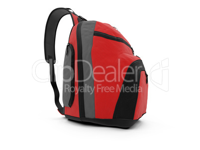 Red travel rucksack