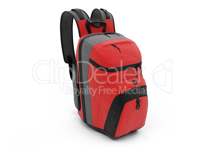Red travel rucksack