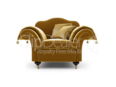 Royal armchair against white