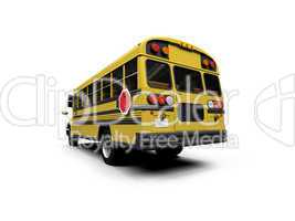 School yellow bus isolated over white