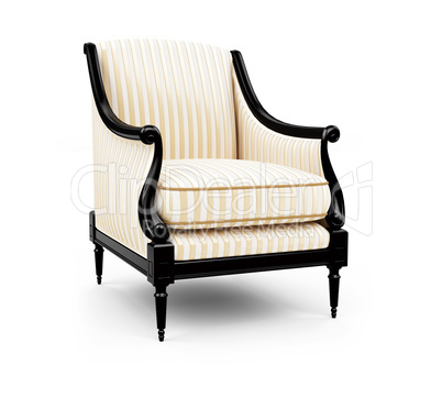 Striped armchair against white