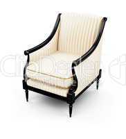 Striped armchair against white