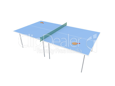 pingpong table over white