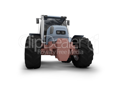 Tractor isolated heavy machine front view 02