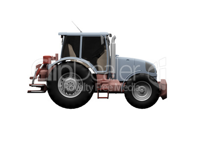 Tractor isolated heavy machine side view