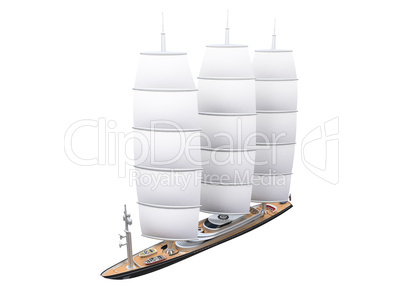 Vessel boat isolated over white