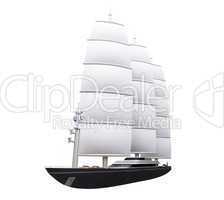 Vessel boat isolated over white