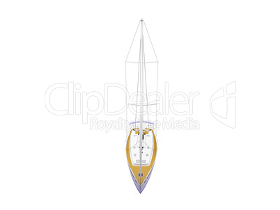 Vessel boat isolated front view
