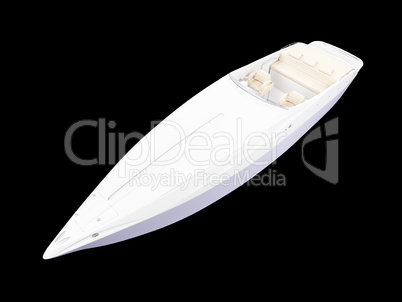 White Boat isolated front view