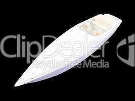 White Boat isolated front view