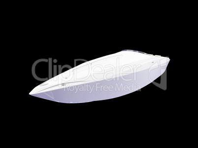 White Boat isolated front view White Boat isolated front view