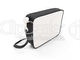 White leather handbag