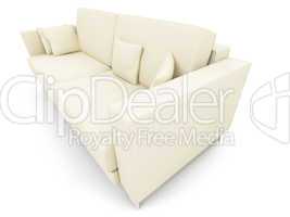 White sofa over white
