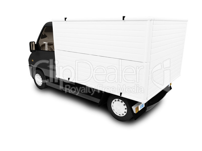 White Van isolated back view