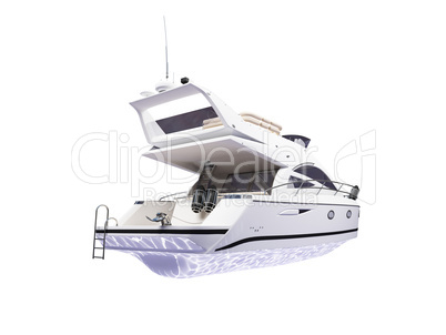 Yacht isolated back view