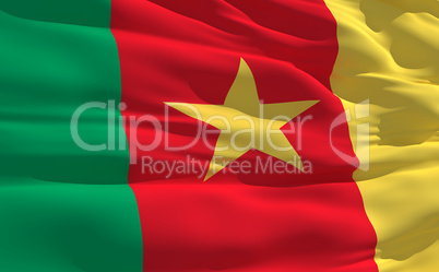 Waving flag of Cameroon
