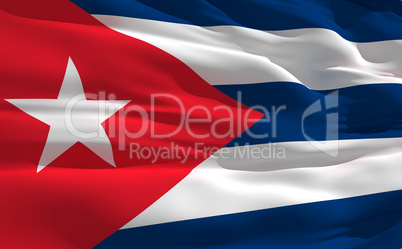 Waving flag of Cuba