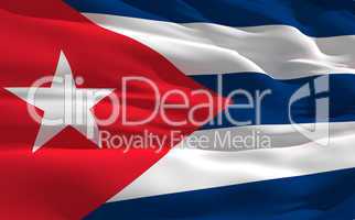 Waving flag of Cuba