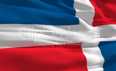 Waving flag of Dominican Republic
